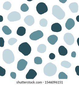 Abstract seamless pattern with organic shapes. Chalk drawing polka dot texture. Design for textile, wrapping paper, wallpaper.