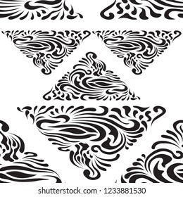 Abstract Seamless Pattern in Oriental Style Elegant pattern of smooth elements The unusual idea of packaging, tiles, wallpaper, textiles Handmade