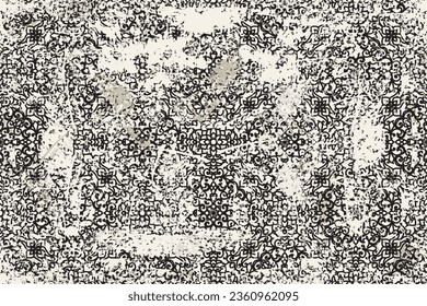 Abstract  seamless pattern in oriental style with an effect of attrition. Vector shabby floral carpet. Vintage pattern for ceramic tile, wallpaper, linoleum, textile, rug, web page