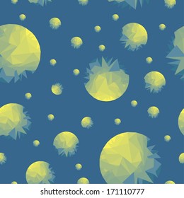 Abstract seamless pattern with origami circles