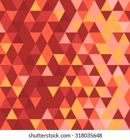 Abstract seamless pattern. Origami ornament. Geometric backdrop. Polygonal crystal texture. Triangular texture. Red abstract.
