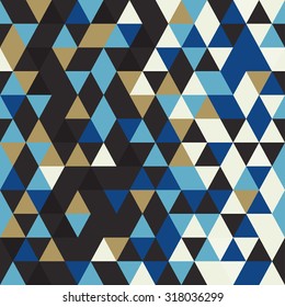 Abstract seamless pattern. Origami ornament. Geometric backdrop. Polygonal crystal texture. Triangular texture. Winter vector abstract.