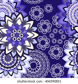 Abstract seamless pattern ornament. Mandala repeat pattern. 