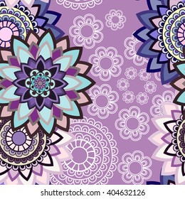 Abstract seamless pattern ornament. Mandala repeat pattern. Vintage background. Seamless pattern can be used for wallpaper, pattern fills, textile, fabric, wrapping, surface textures for design.