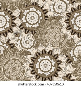 Abstract seamless pattern ornament. Mandala repeat pattern. Vintage background. Seamless pattern can be used for wallpaper, pattern fills, textile, fabric, wrapping, surface textures for design.