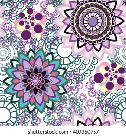 Abstract seamless pattern ornament. Mandala repeat pattern. Vintage background. Seamless pattern can be used for wallpaper, pattern fills, textile, fabric, wrapping, surface textures for design.