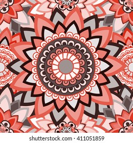 Abstract seamless pattern ornament. Mandala repeat pattern. Vintage background.  Vector illustration.