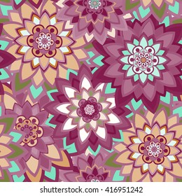Abstract seamless pattern ornament. Mandala repeat pattern. Vintage background. Seamless pattern can be used for wallpaper, pattern fills, textile, fabric, wrapping, surface textures for design