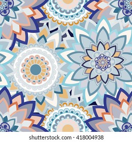 Abstract seamless pattern ornament. Mandala repeat pattern. Vintage background. Seamless pattern can be used for wallpaper, pattern fills, textile, fabric, wrapping, surface textures for design.