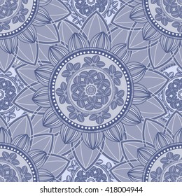 Abstract seamless pattern ornament. Mandala repeat pattern. Vintage background. Seamless pattern can be used for wallpaper, pattern fills, textile, fabric, wrapping, surface textures for design.