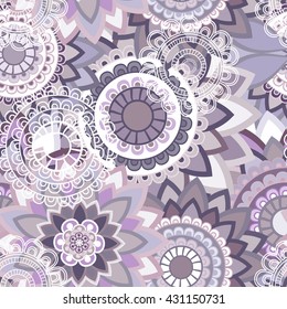 Ornamento abstracto sin fisuras. Patrón de repetición de Mandala. Fondo vintage. Se puede utilizar un patrón sin soldadura para papel pintado, relleno de patrones, textil, tela, envoltura, texturas superficiales para el diseño.
