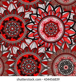 Abstract seamless pattern ornament. Mandala repeat pattern. Vintage background. Seamless pattern can be used for wallpaper, pattern fills, textile, fabric, wrapping, surface textures for design. 