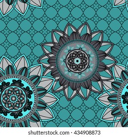 Abstract seamless pattern ornament. Mandala repeat pattern. Vintage background. Seamless pattern can be used for wallpaper, pattern fills, textile, fabric, wrapping, surface textures for design.