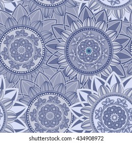 Abstract seamless pattern ornament. Mandala repeat pattern. Vintage background. Seamless pattern can be used for wallpaper, pattern fills, textile, fabric, wrapping, surface textures for design.