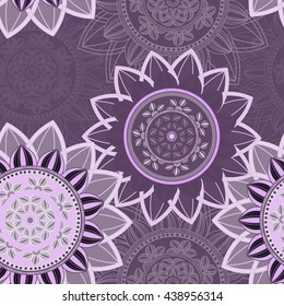 Abstract seamless pattern ornament. Mandala repeat pattern. Vintage background. Seamless pattern can be used for wallpaper, pattern fills, textile, fabric, wrapping, surface textures for design.