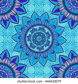 Abstract seamless pattern ornament. Mandala repeat pattern. Vintage background. Seamless pattern can be used for wallpaper, pattern fills, textile, fabric, wrapping, surface textures for design.