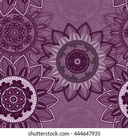 Abstract seamless pattern ornament. Mandala repeat pattern. Vintage background. Seamless pattern can be used for wallpaper, pattern fills, textile, fabric, wrapping, surface textures for design.