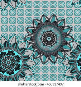 Abstract seamless pattern ornament. Mandala repeat pattern. Vintage background. Seamless pattern can be used for wallpaper, pattern fills, textile, fabric, wrapping, surface textures for design.