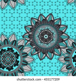 Abstract seamless pattern ornament. Mandala repeat pattern. Vintage background. Seamless pattern can be used for wallpaper, pattern fills, textile, fabric, wrapping, surface textures for design. 
