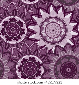 Abstract seamless pattern ornament. Mandala repeat pattern. Vintage background. Seamless pattern can be used for wallpaper, pattern fills, textile, fabric, wrapping, surface textures for design. 