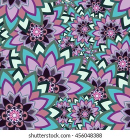 Abstract seamless pattern ornament. Mandala repeat pattern. Vintage background. Vector illustration.