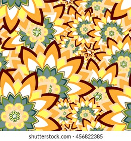 Abstract seamless pattern ornament. Mandala repeat pattern. Vintage background. Vector illustration.