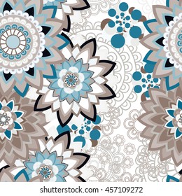 Abstract seamless pattern ornament. Mandala repeat pattern. Vintage background. Vector illustration.