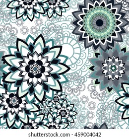 Abstract seamless pattern ornament. Mandala repeat pattern. Vintage background. Vector illustration.