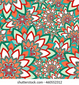 Abstract seamless pattern ornament. Mandala repeat pattern. Vintage background. Vector illustration.