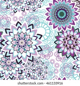 Abstract seamless pattern ornament. Mandala repeat pattern. Vintage background. Vector illustration.