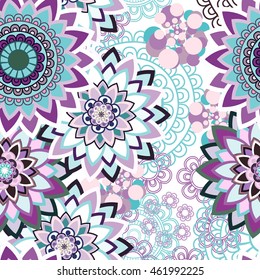 Abstract seamless pattern ornament. Mandala repeat pattern. Vintage background. Vector illustration.