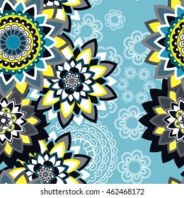 Abstract seamless pattern ornament. Mandala repeat pattern. Vintage background. Vector illustration.