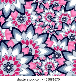 Abstract seamless pattern ornament. Mandala repeat pattern. Vintage background. Vector illustration.