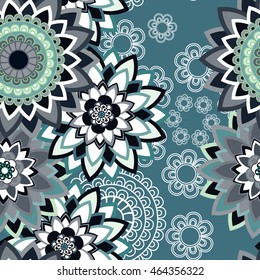 Abstract seamless pattern ornament. Mandala repeat pattern. Vintage background. Vector illustration.