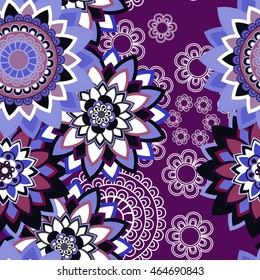 Abstract seamless pattern ornament. Mandala repeat pattern. Vintage background. Vector illustration.