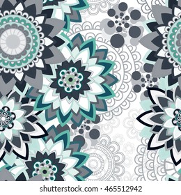 Abstract seamless pattern ornament. Mandala repeat pattern. Vintage background. Vector illustration.