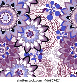 Abstract seamless pattern ornament. Mandala repeat pattern. Vintage background. Vector illustration.