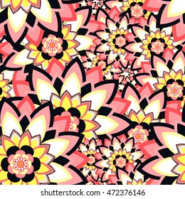 Abstract seamless pattern ornament. Mandala repeat pattern. Vintage background. Vector illustration.