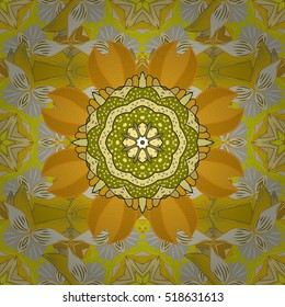 Abstract seamless pattern ornament. Mandala repeat pattern. Vintage background. Vector illustration.