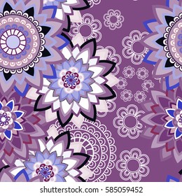 Abstract seamless pattern ornament. Mandala repeat pattern. Vintage background. Vector illustration.