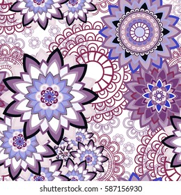 Abstract seamless pattern ornament. Mandala repeat pattern. Vintage background. Vector illustration.