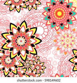 Abstract seamless pattern ornament. Mandala repeat pattern. Vintage background. Vector illustration.
