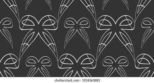 abstract seamless pattern with ornament on black background wallpaper texture for your design vector graphics
