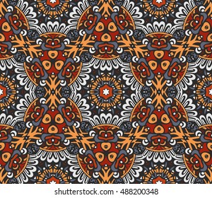 Abstract seamless pattern ornamental. autumn background design. Geometrical Ethnic Tribal Print Ornament