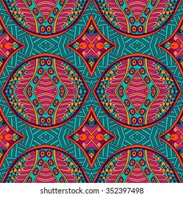 Abstract seamless pattern ornamental. Festive colorful background design. Geometrical Ethnic  Tribal  Print Ornament 