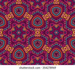 Abstract seamless pattern ornamental. Festive colorful background design. Geometrical Ethnic  Tribal  Print Ornament 