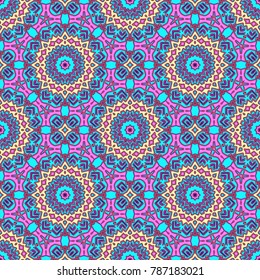 Abstract seamless pattern ornamental. Festive colorful background design. Geometrical Ethnic Tribal Print Ornament