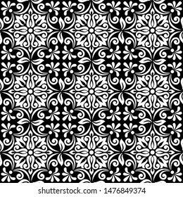 Abstract seamless pattern. Ornamental floral damask ornate background. Vector illustration.