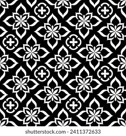 Abstract seamless pattern. Ornamental floral damask ornate background. Vector illustration.