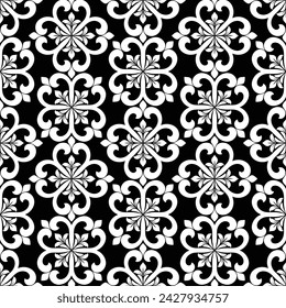 Abstract seamless pattern. Ornamental floral damask ornate background. Vector illustration.